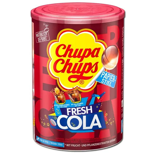 Chupa Chups Cola-Lutscher, Fresh Cola, Lolly 100 Stück 12,29€/1kg