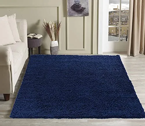 Serdim Rugs 912 Marineblau 160 x 230 Teppich für Wohnzimmer, einfarbig, Polypropylen, Navy, 160x230cm(5'3