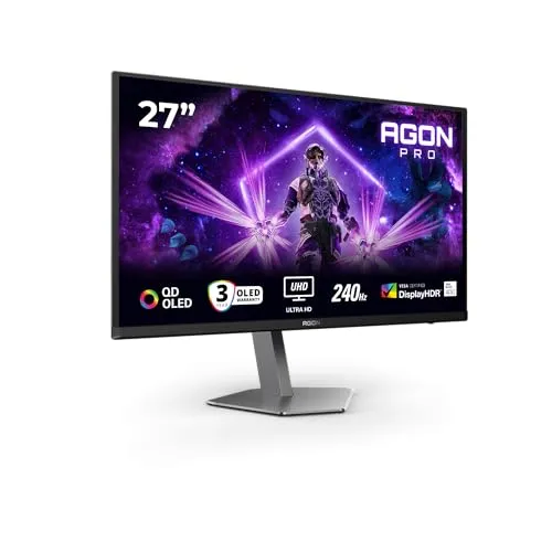 AOC AG276UZD 27 Zoll 4K-Gaming-Monitor - Erlebe mit dem AG276UZD lebendige 4K-Grafik und 240Hz Bildwiederholfrequenz für flüssiges Gameplay. Ideal für Gamer, die Wert auf Detailtreue und schnelle Reaktionen legen.