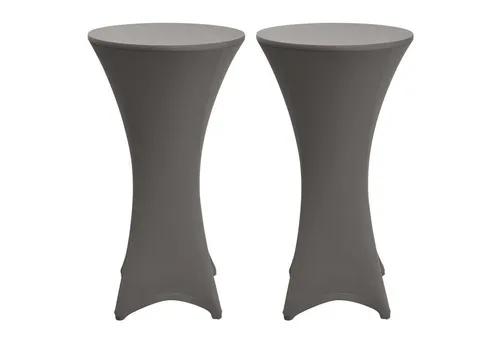 Beautissu Stehtischhusse Stella, 2er Set für Ø70-75cm in grau von Beautissu