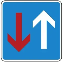 Vorrang vor dem Gegenverkehr Schild