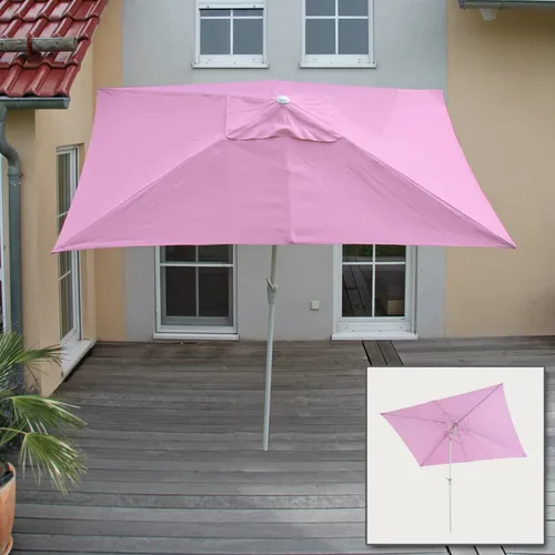 Sonnenschirm Castellammare, 2x3m Rechteckig, Neigbar, UV-Schutz 50+, Flieder