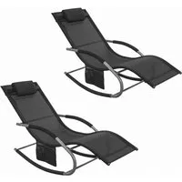 SoBuy Gartenliege OGS28x2 - 2er Set Schaukelliegen - Liegen, ideal für entspannte Stunden im Garten oder auf der Terrasse, mit einer Belastbarkeit von bis zu 150 kg und praktischem Transportbeutel für einfachen Transport.