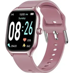 Timor Smartwatch Purple - Multifunktionale Fitnessuhr - Smartwatch mit 2.01“ TFT Touch-Display, Gesundheitsüberwachung (Herzfrequenz, Blutsauerstoff), Sportmodi und Musiksteuerung. Ideal für aktive Nutzer, spritzwassergeschützt und mit bis zu 6 Tagen Akkulaufzeit.