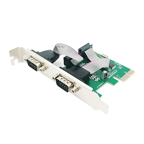 S SIENOC PCI-Express Dual RS-232 Serieller Port Karte - 2 Port DSUB9 DB9 Controller COM RS232 Adapter - PCI-E Express Card-Adapter-Konverter