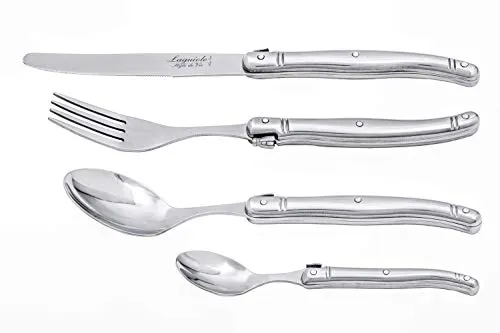 Laguiole Style de Vie Tafelbestek Couvert 24-delig RVS - 24-teiliges Besteckset aus rostfreiem Stahl mit eleganter Laguiole-Honigbiene, spülmaschinenfest und ideal für stilvolle Dinnerpartys.