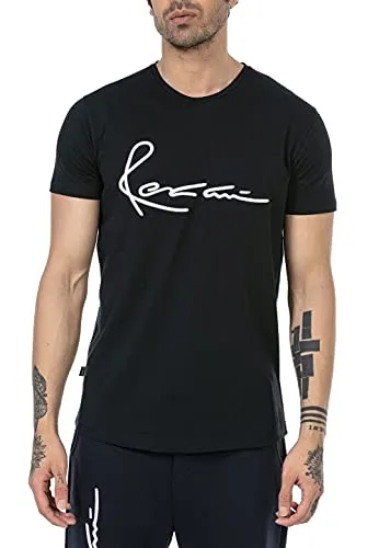 T-Shirt für Herren Kurzarm Baumwolle Rundhals Bestickt Blau XL