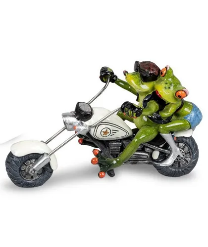 formano Dekofigur Frosch als Biker mit Sozia 22 cm - Handgefertigte Dekofigur aus Kunststein, 22 cm groß. Charmante Biker-Froschfigur mit Sozia, ideal für Sammler und als humorvolle Deko für Zuhause oder den Schreibtisch. Bringt Freude in den Alltag!