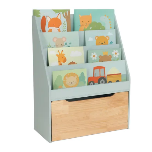 Bücherregal Kinder – Türkis für kreative Ordnung von Relaxdays