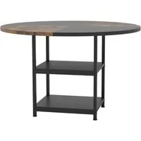 Costway Rundes Esstischset 120 cm Holz & Metallrahmen