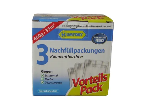 HUMYDRY Raumentfeuchter Nachfüllpackung 3 x 450 g geruchsneutral