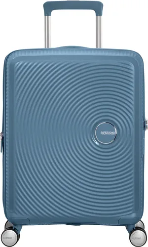 American Tourister Soundbox Spinner 55/20 Tsa 35.5l Trolley - Handgepäck mit erweiterbarem Volumen, stylish in Stone Blue und ideal für Kurztrips.