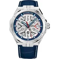 Blau und Silber Gio Schweizer Automatik 44mm Skeleton