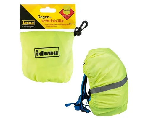 Idena Schulranzen Idena Regenschutz-Hülle für Rucksäcke und Schulranzen, Neongelb mit Re