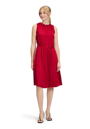 Betty & Co Damen Freizeitkleid mit Bindegürtel 40, Chili Pepper