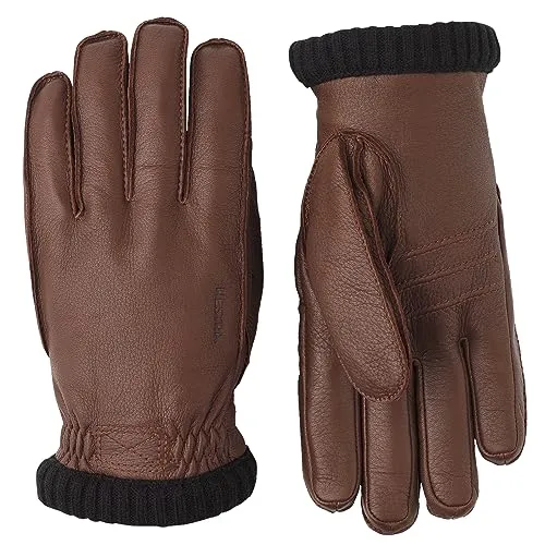 Hestra Deerskin Primaloft Rib Handschuhe Gr 8 - Braun - Hochwertige Lederhandschuhe in Braun, Größe 8; mit PrimaLoft-Isolierung für optimalen Kälteschutz und Winddichtigkeit, ideal für Freizeitaktivitäten.