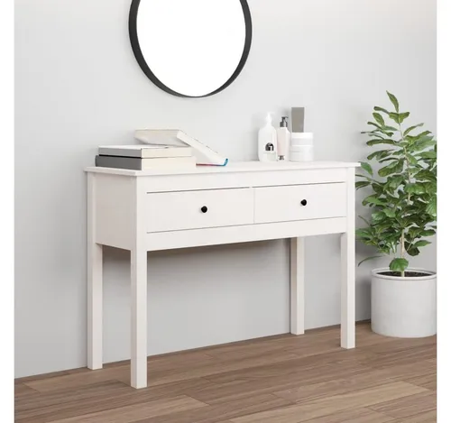 furnicato Konsolentisch Weiß 100x35x75 cm aus massivem Kiefernholz