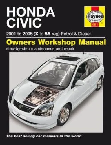 Honda Civic Petrol & Diesel (01 - 05) Haynes Repair Manual by Haynes Publishing