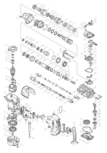 Makita HR4510C - 1350 W Kombihammer, kraftvoll für Bohr- und Meißelarbeiten in Beton und Stein, max. Schlagkraft 9,4 J