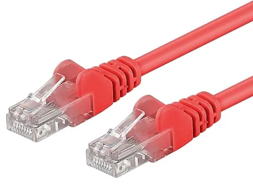 PremiumCord Netzwerkkabel, Ethernet, LAN & Patch Kabel Cat6, UTP, Schnell flexibel & Robust RJ45 Kabel 1Gbit/S, AWG 26/7, Kupferkabel 100 Prozent Cu, Rot, 0, 5m