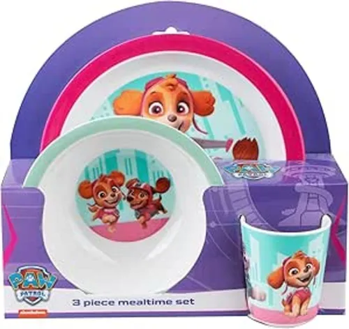 Barbo Toys Kindergeschirr-Set Paw Patrol Geschirrset, Geschenkidee, 1 Personen, 3 teilig, langlebig, leicht