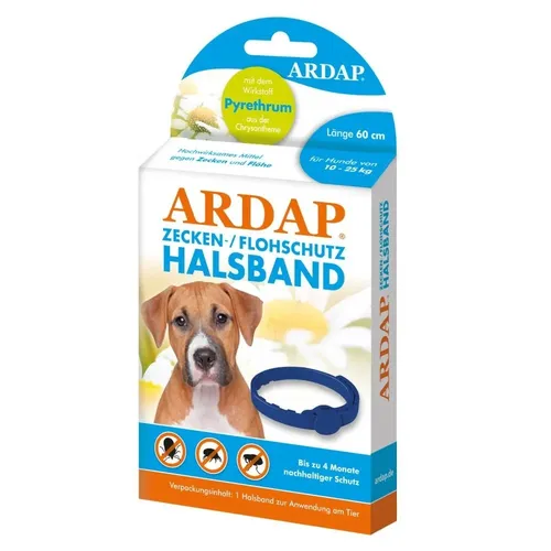 ARDAP Zecken- und Flohhalsband für Hunde 10-25 Kg 60 cm #Y3