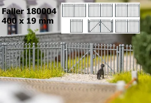 FALLER 180004 Eisenzaun Maße 400 x 19mm NEU OVP