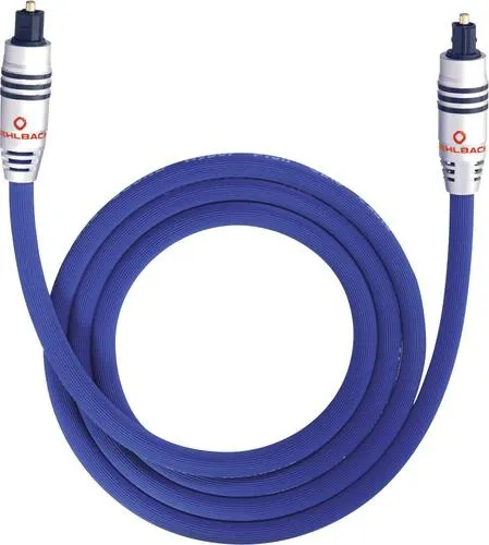 Oehlbach Toslink Audio Anschlusskabel [1x Toslink-Stecker (ODT) - 1x Toslink-Stecker (ODT)] 1.00m Blau XXL Series 80