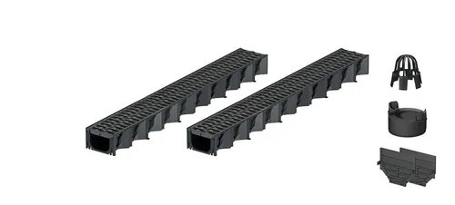 2x1m ACO Hexaline 2.0 Entwässerungsrinne mit Microgrip Stegrost Abla 39.95€/1m