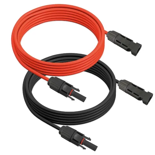 5m Solarkabel Verlängerungskabel rot + schwarz 4 mm² mit Solarsteckern Solar Kabel Stecker