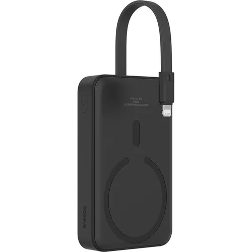 Baseus Mini 10000mAh Powerbank - Schwarz - Powerbank mit 10000mAh und integriertem Lightning-Kabel, ideal für schnelles Laden unterwegs. Kompakt und elegant, perfekt für Reisen und den täglichen Gebrauch.