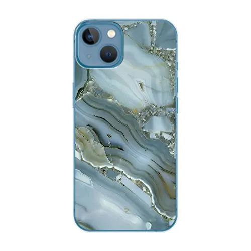 König Design Schutzhülle Kompatibel mit Apple iPhone 14 Plus Hülle TPU Eckenschutz Stoßfest Dünn Kratzfest Handyhülle für Apple iPhone 14 Plus - Marmor Blau