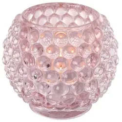 Fink Kerzenhalter Teelichthalter Dots Glas Rosa in pink von Fink