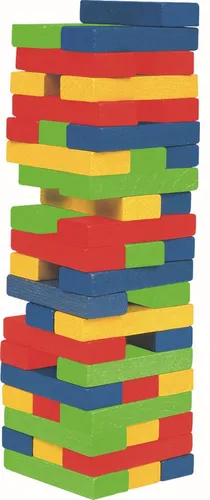 Woodyland Lernspielzeug 10210 Holz - Motorik - Stapelspiel Wackelturm