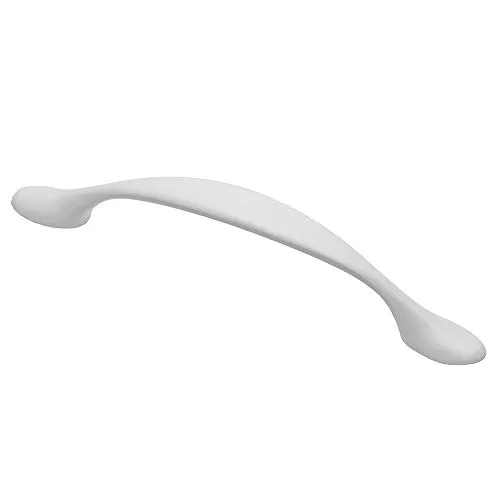 Möbelgriff Schrankgriff Türgriff Schubladengriff Küchengriff massiv Metall Lochabstand 128mm in Weiss matt