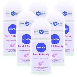 NIVEA Pearl & Beauty Deo Roll On Antitranspirant je 50 ml Blumig 6 x