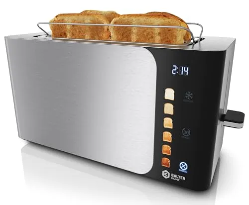 Balter Toaster 4 Scheiben Edelstahl Langschlitz mit Touch Screen