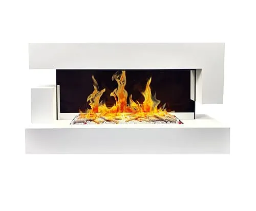 CHEMIN'ARTE Elektrischer Kamin LEDs XL 120 cm in weiß von Chemin'Arte