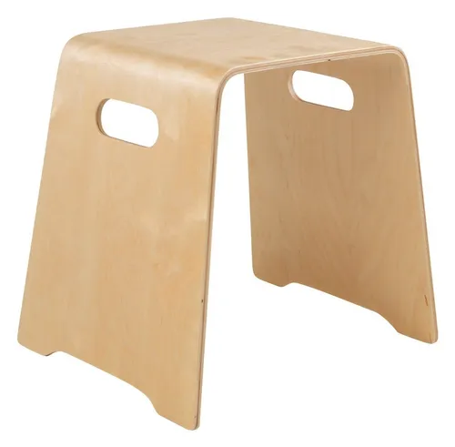 Home4You Sitzhocker Stapelhocker, 48 cm breit, braun - Sitzhocker aus massivem Birkenholz, stabil bis 80 kg, ideal für flexibles Sitzen und platzsparend stapelbar.