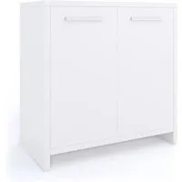 Vicco Waschbeckenunterschrank Kiko, Weiß 58 x 60 cm - Waschbeckenunterschrank mit 2 Scharniertüren, ideal für kleine Bäder. Der Siphonausschnitt sorgt für optimale Nutzung des Stauraums.