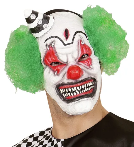 Killer Clownsmaske Killerclown Clown Maske Killerclownsmaske + Haar und Minihut