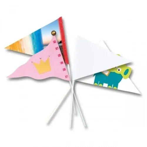 Papierfähnchen, Wimpel, 20 Stk. - zum Selbstgestalten Bemalen Party Geburtstag