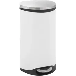 Tretabfalleimer Soft Close weiß 30 Liter - Müll- & Abfalleimer mit Soft Close-Funktion für leises Schließen, elegantes Design aus Edelstahl und ideal für moderne Küchen.