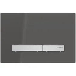 Geberit Sigma 50 Betätigungsplatte 115788DW2 - Sanitärinstallation, elegante Betätigungsplatte in tiefschwarz RAL9005 für effiziente 2-Mengen-Spülung, ideal für modernes Badezimmerdesign.