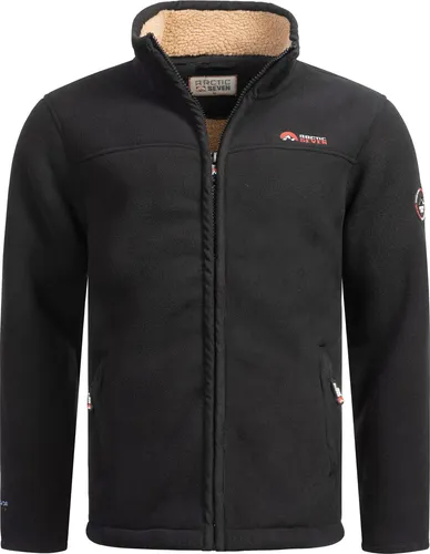 Warme Herren Outdoor Fleece Jacke Schwarz XXL - Ideal für kalte Tage - Funktionsjacken: Diese robuste Fleecejacke mit Teddyfell bietet Wärme und Bewegungsfreiheit, perfekt für Outdoor-Aktivitäten im Winter.