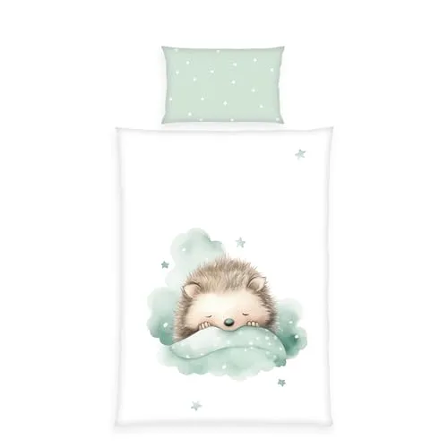 babybest Kleiner Igel 2-teiliges Babybettwäsche Set - Kuschelige Renforcé Bettwäsche für Babys mit niedlichem Igel-Motiv, OEKO-TEX® zertifiziert und atmungsaktiv für erholsamen Schlaf.
