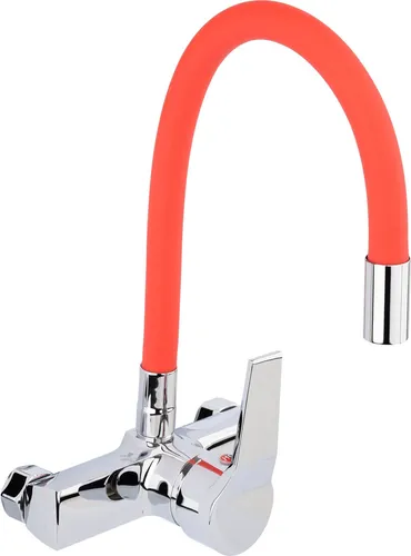 Küchenarmatur TRIZERATOP, Wandarmatur flexibel in Rot in rot von Trizeratop