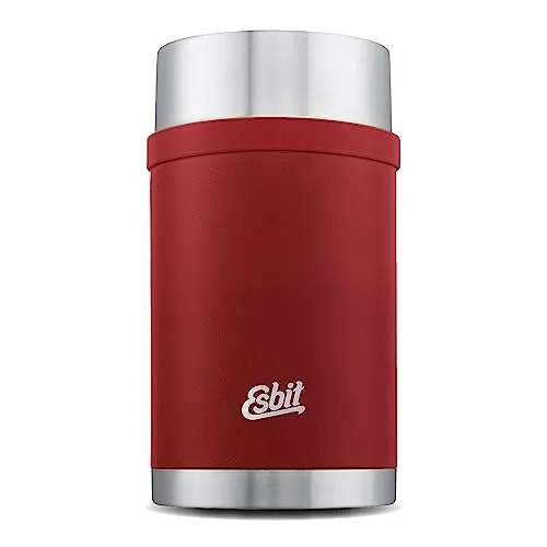 Esbit SCULPTOR Edelstahl Thermobehälter 1L - burgunder - Thermobehälter aus Edelstahl, doppelwandig für optimale Wärmeisolierung, ideal für unterwegs und perfekt für heiße Mahlzeiten.