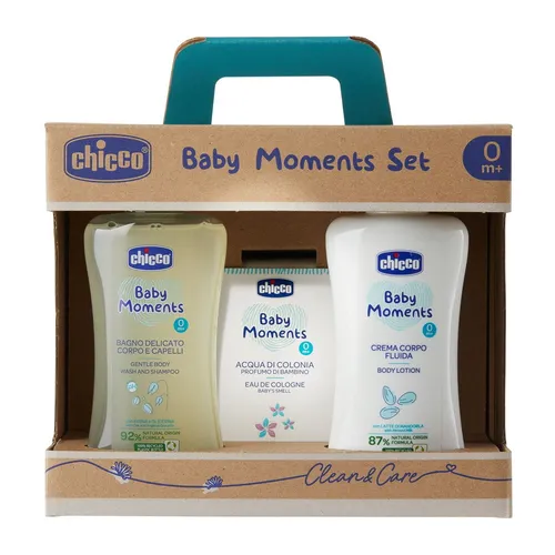 Chicco Baby Moments zestaw płyn do kąpieli 200ml + balsam do ciała 8058664138869