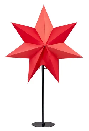 LED Stern Rot H50cm mit Standfuß - Weihnachtsbeleuchtung mit modernem Design, der 50 cm hohe Leuchtstern sorgt für festliche Stimmung und kommt mit einem stabilen Metallfuß für sicheren Halt.